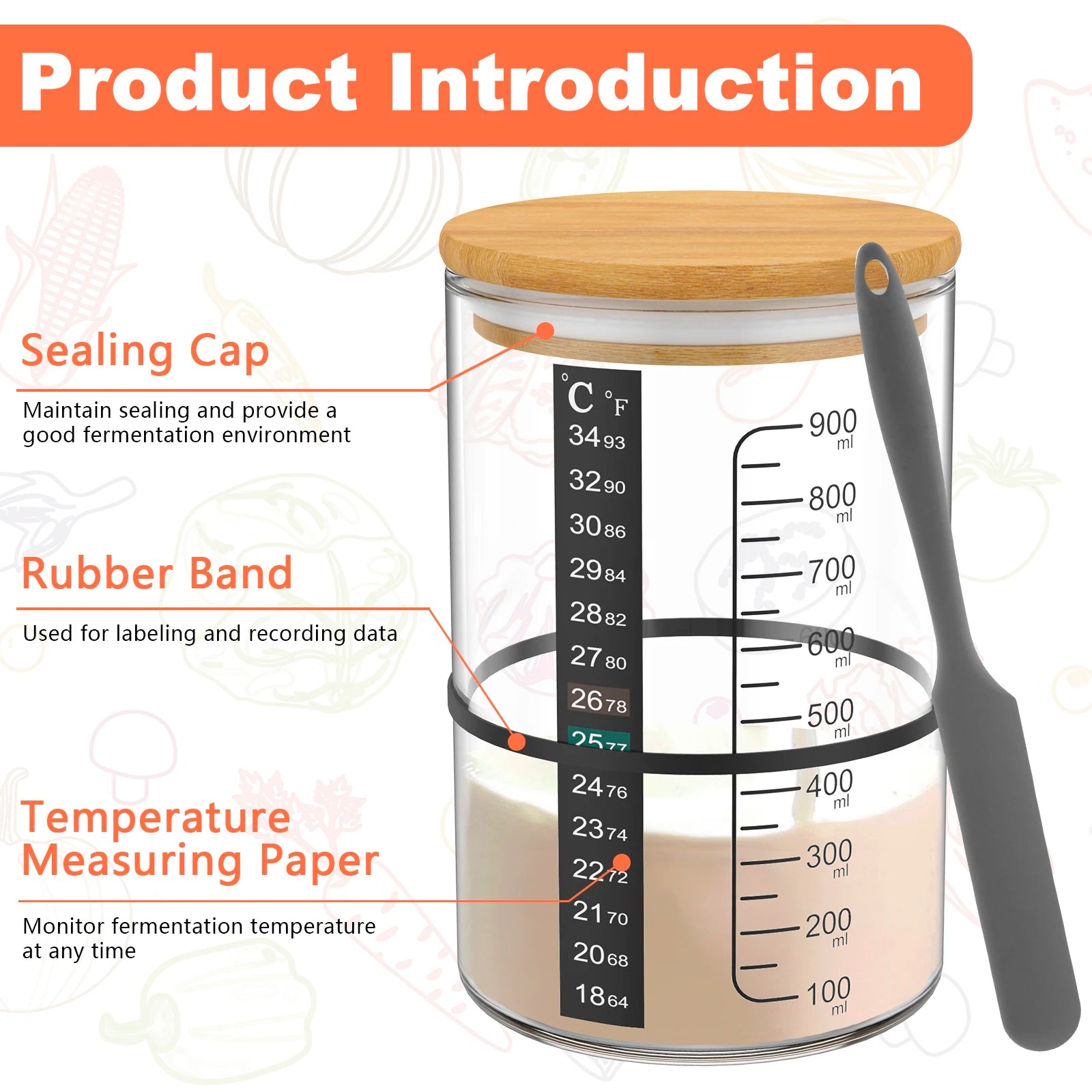 Kit Complet de Fermentation Levain 900ML - 8PCS