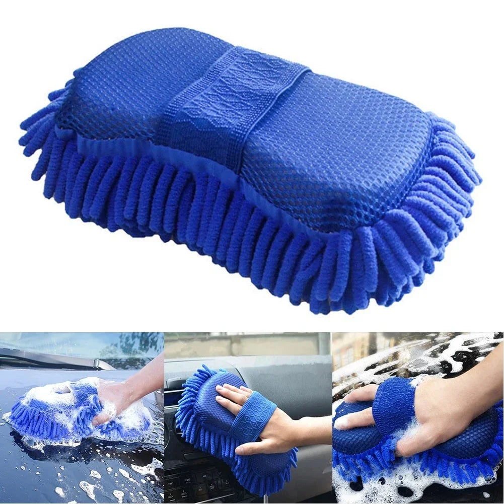 Lot de 3 Éponges en Microfibre pour Lavage & Polissage de Voiture