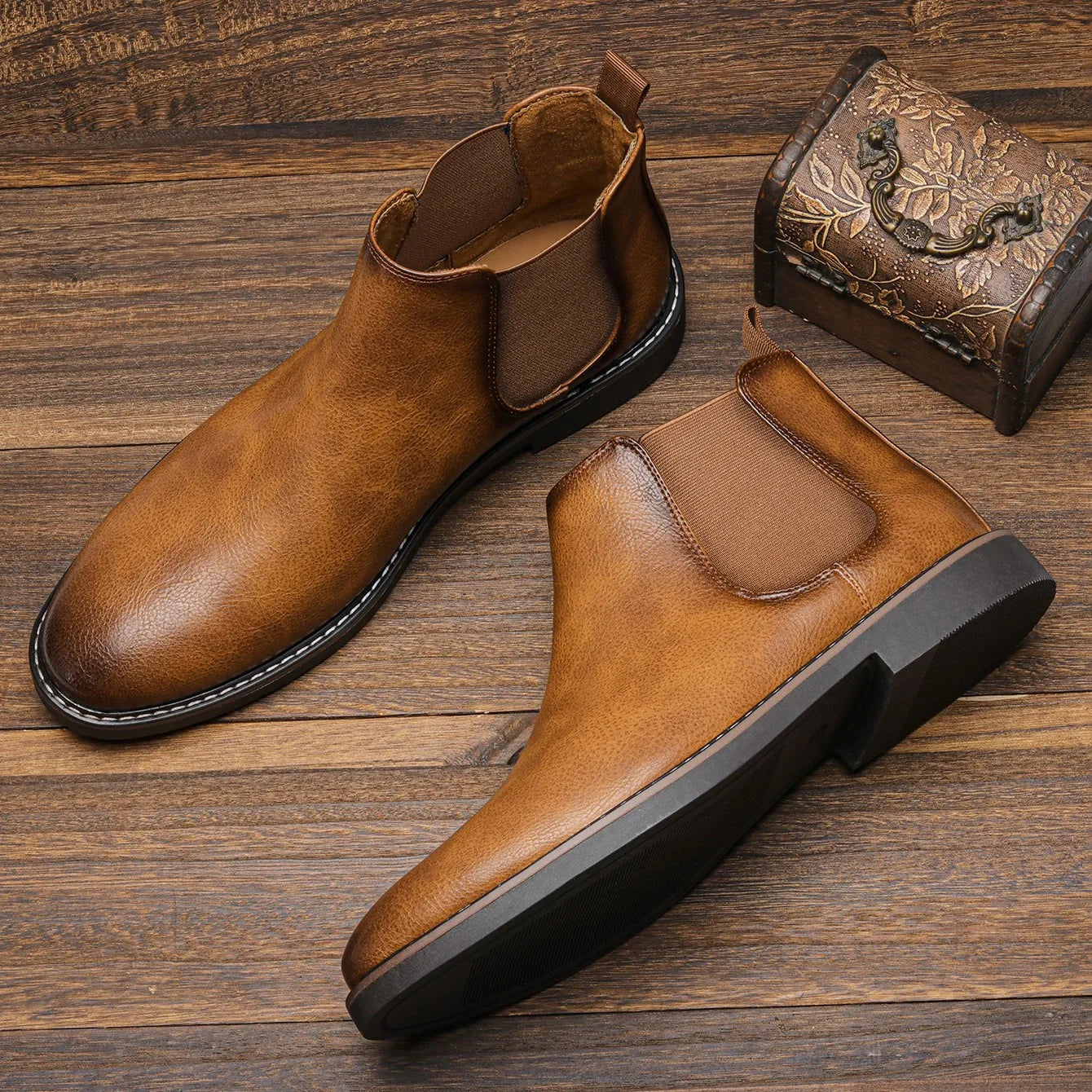 Bottines Chelsea en Cuir PU pour Homme