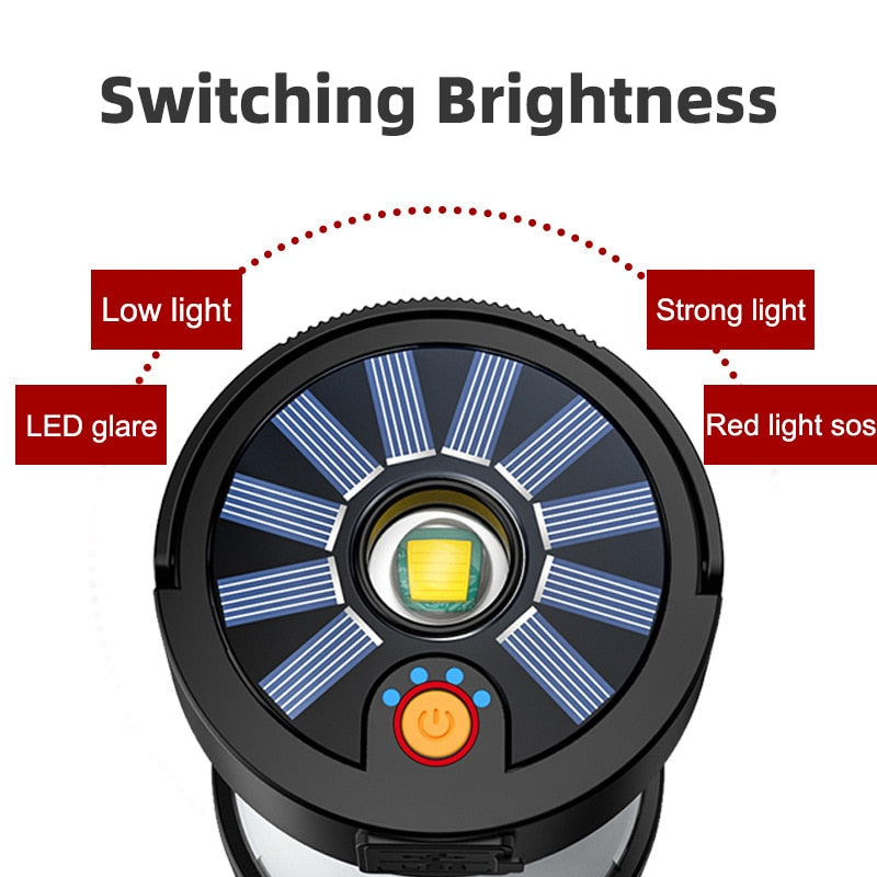 Lampe de camping rechargeable solaire magnétique multifonctionnelle