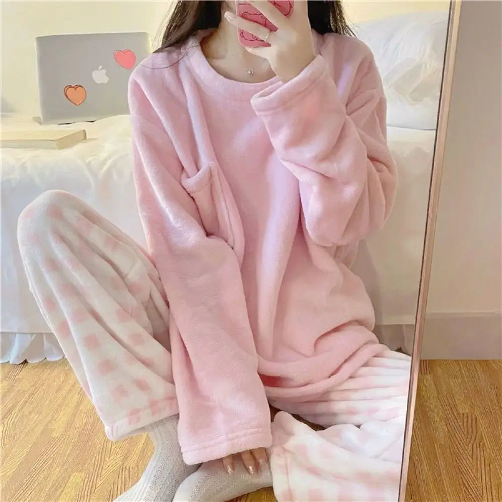 Pyjama d'hiver en Flanelle à Motif à Carreaux