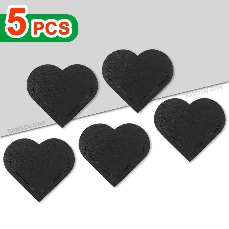 Lot de 5 Marque-Pages Coeur en Cuir PU