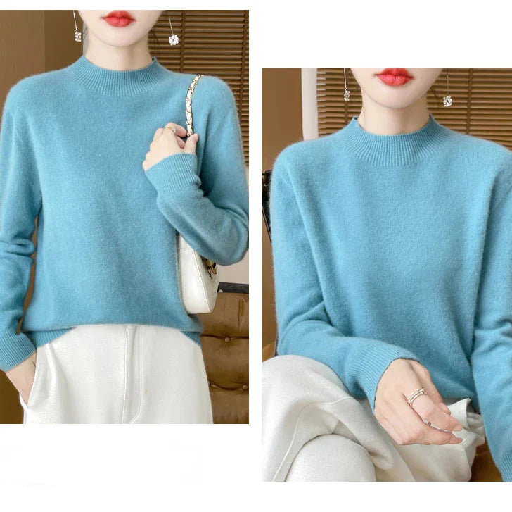 Pull à Col Cheminé 100% Laine Mérinos - 14 Couleurs