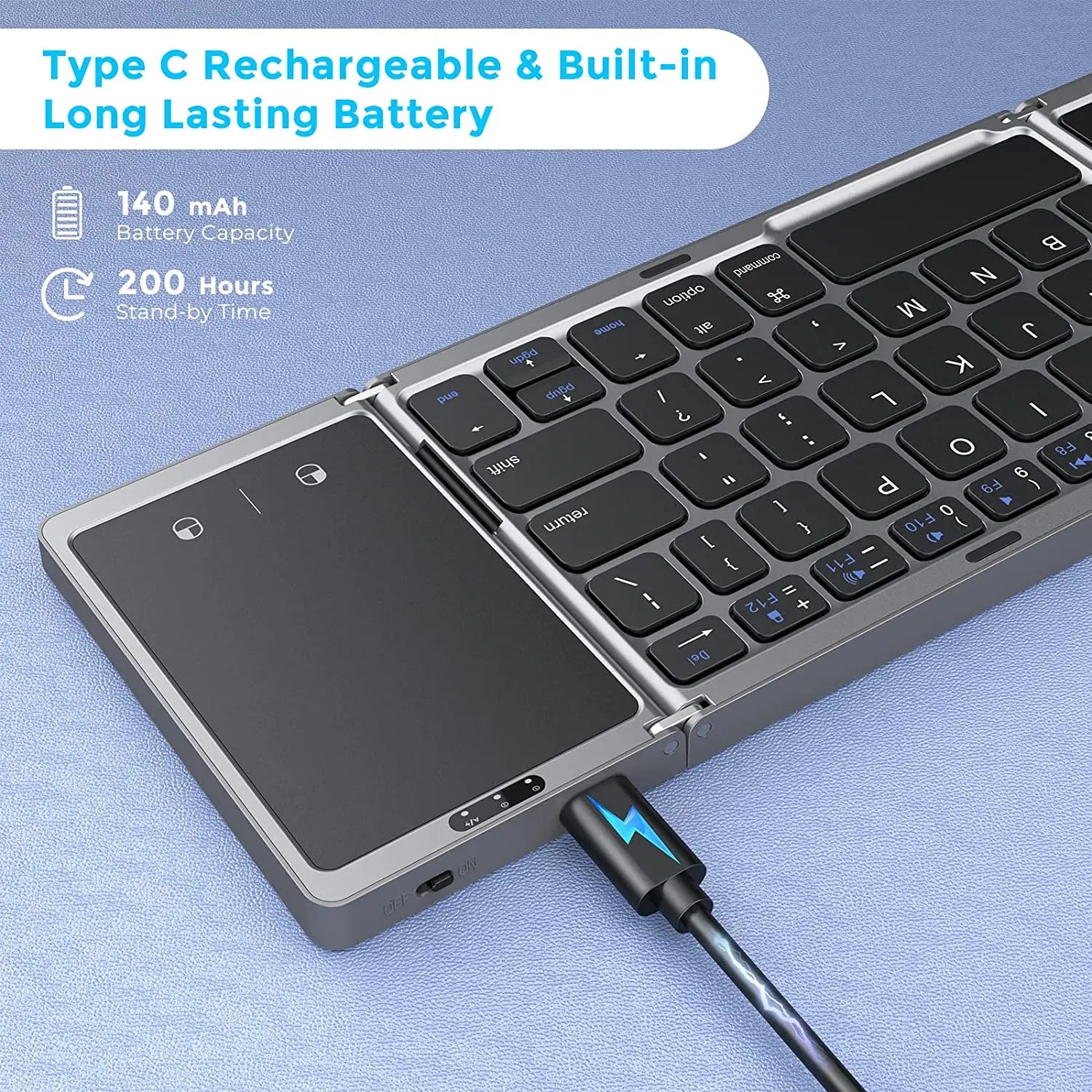 Clavier Bluetooth sans fil pliable - PC & Smartphone