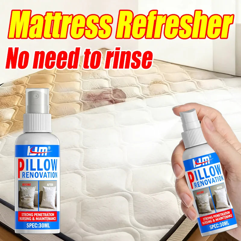 Spray Détachant Sans Rinçage 30 ml – Nettoyant Blanchissant Anti-Jaunissement pour Matelas, Oreillers, Canapés et Textiles + Éponge OFFERTE