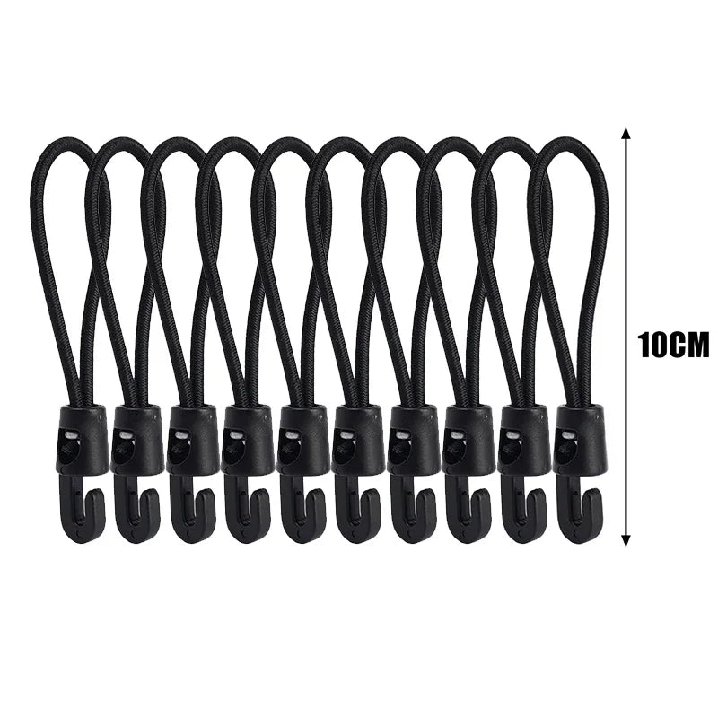 Lot de 30 Cordes Élastiques avec Crochets – Attaches Multifonctions Haute Élasticité – Camping, Bagages, Vélo & Voiture
