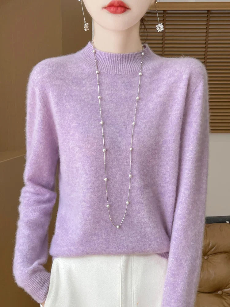 Pull à Col Cheminé 100% Laine Mérinos - 14 Couleurs
