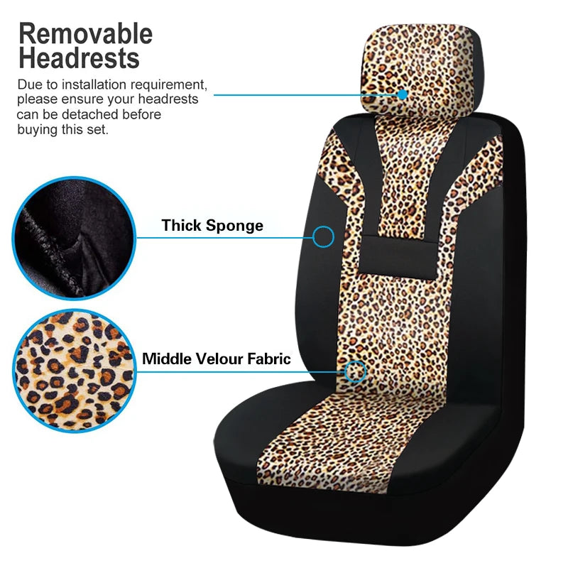 Housses de Sièges Voiture Confortables & Universelles – Motif Léopard & Protection Optimale