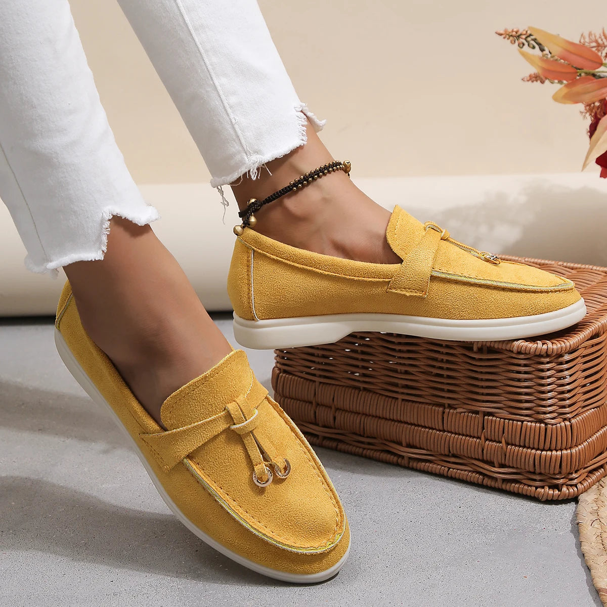 Mocassins Femme Rétro en Cuir Ultra Confort