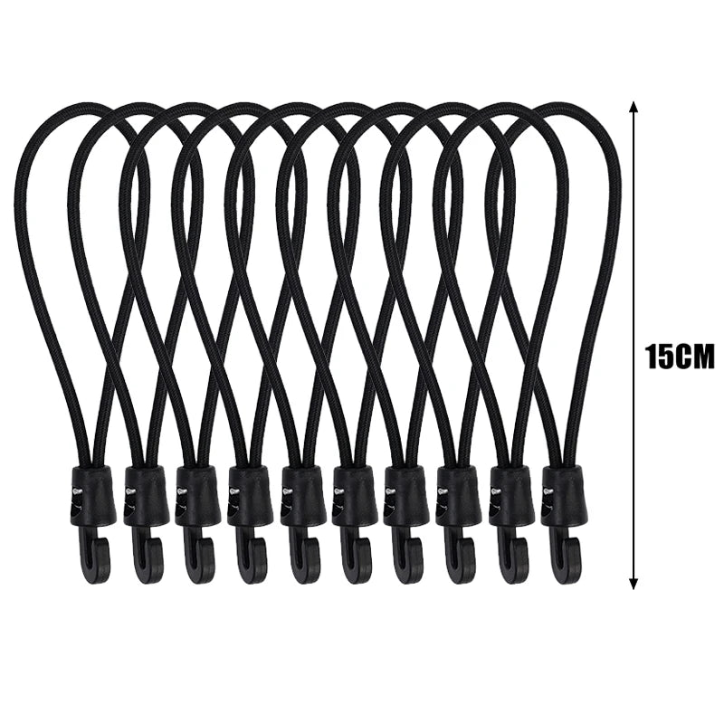 Lot de 30 Cordes Élastiques avec Crochets – Attaches Multifonctions Haute Élasticité – Camping, Bagages, Vélo & Voiture