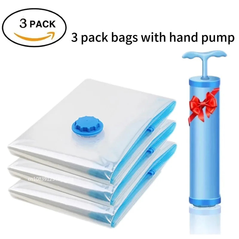 Sacs de Rangement Sous Vide – Lot de 5 + Pompe OFFERTE