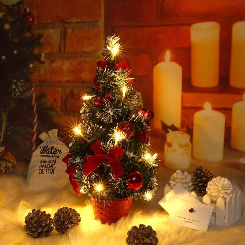Mini Sapin de Noël d'intérieur avec guirlande