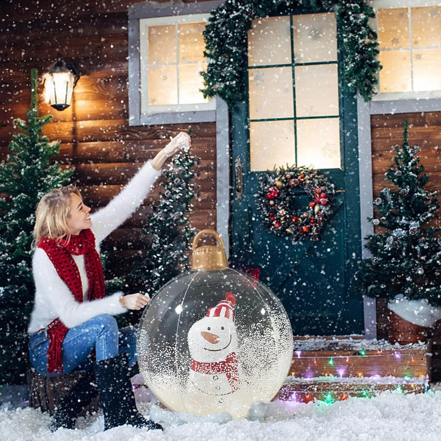 Boule de Noël Gonflable Géante 60cm à LED - 16 Couleurs & 4 Modes