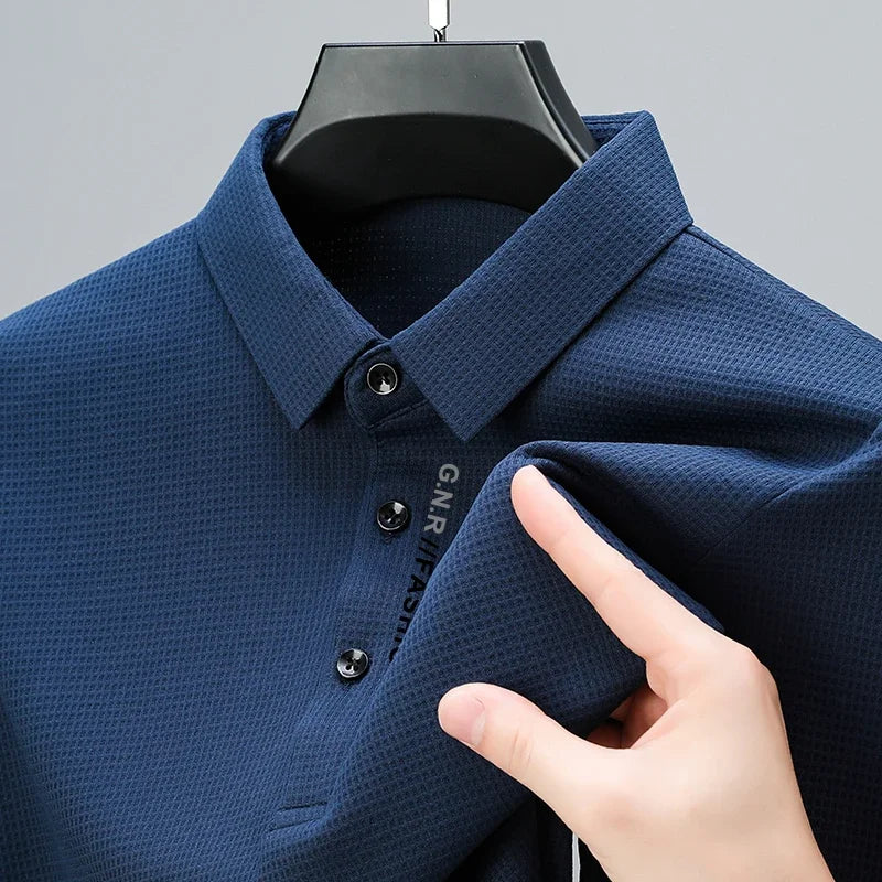 Polo Homme Gaufré Confort - Manches Longues