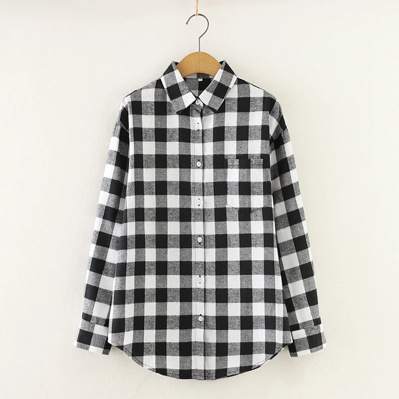 Chemise à Carreaux en Flanelle pour Femme - 10 Couleurs