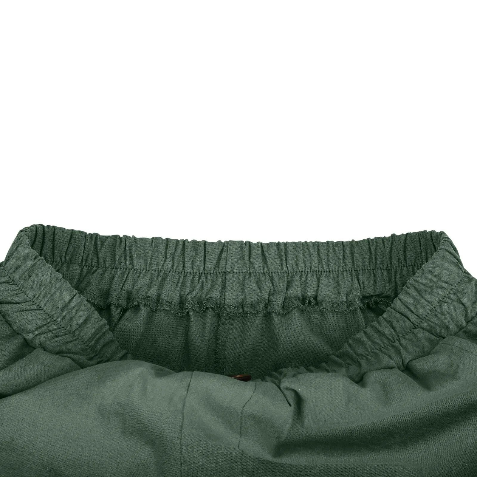 Short Long Femme Coton & Lin Taille Élastique