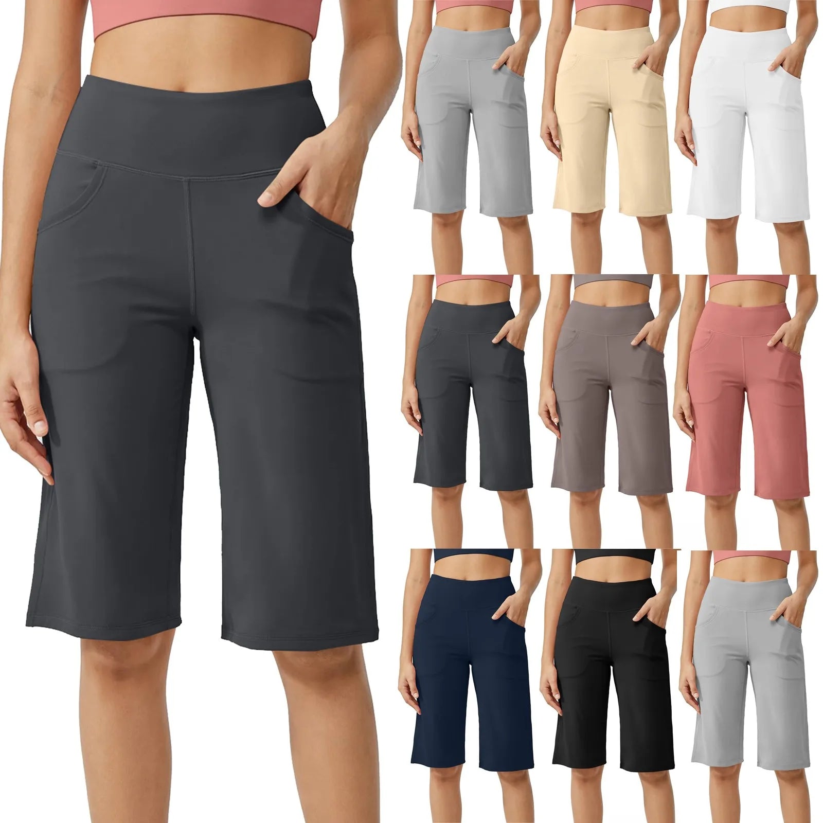 Bermuda Femme Taille Haute Confort & Poches