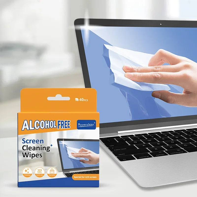 Lot de 40 Lingettes pour Nettoyade d'Écrans - Ordinateur, Tablette, Télévision...