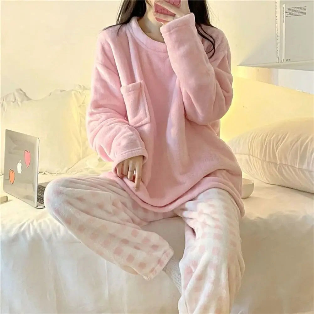 Pyjama d'hiver en Flanelle à Motif à Carreaux