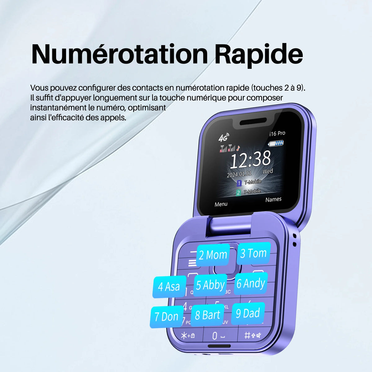Mini Téléphone SERVO I16 Pro à Clapet 4G – Double SIM, Radio FM, Lecteur Vidéo & Numérotation Rapide