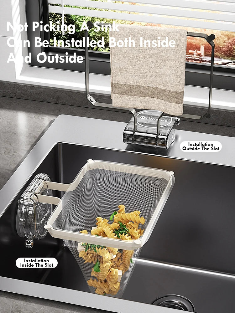 Égouttoir de Cuisine à Ventouse – 50 Filets Inclus