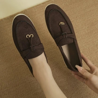 Mocassins Femme Rétro en Cuir Ultra Confort