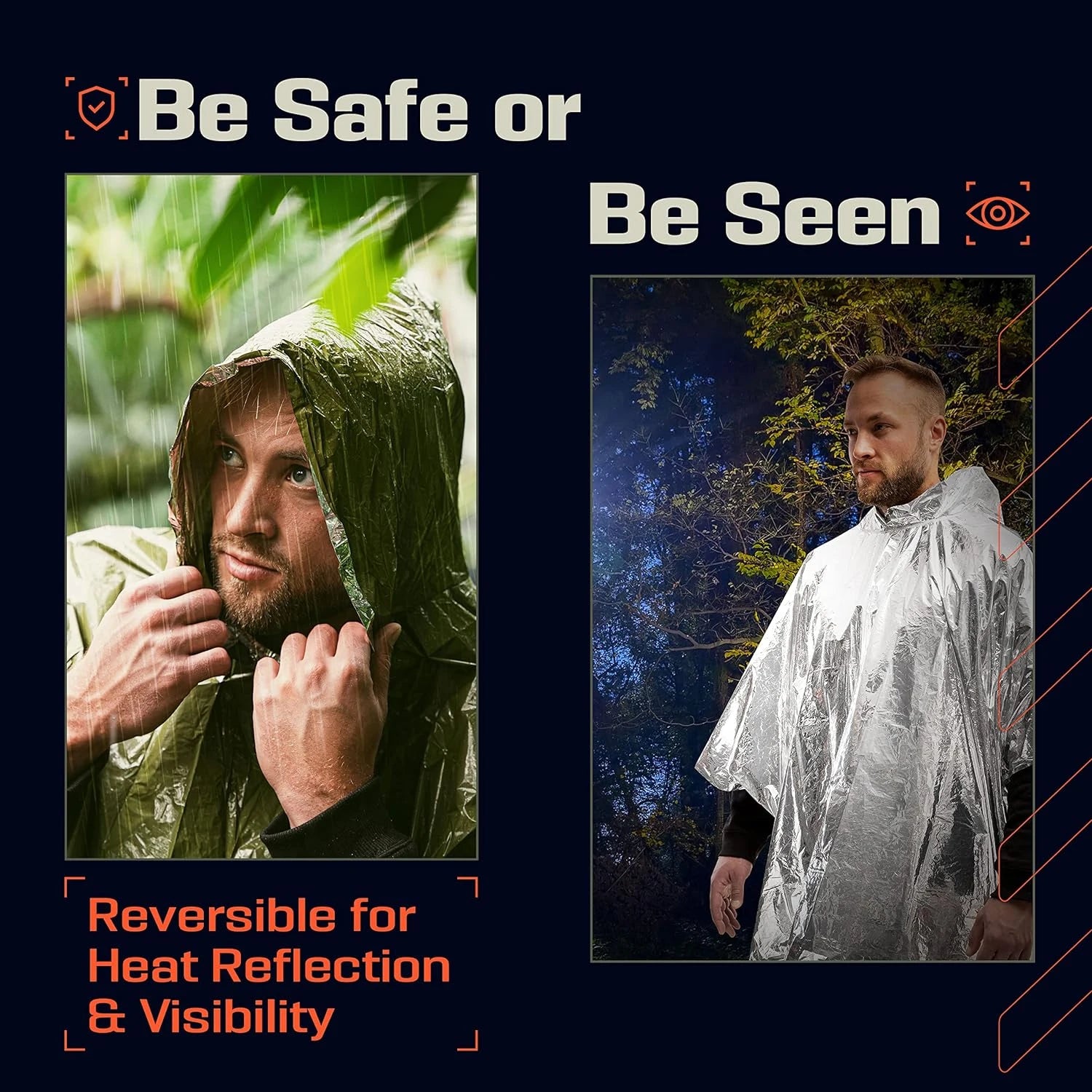 2x Poncho de Survie Isotherme Imperméable