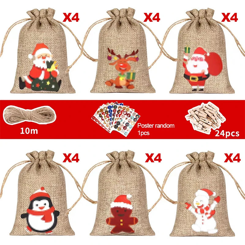 Kit DIY Calendrier de l'Avent - 24 Pochons à remplir soi-même