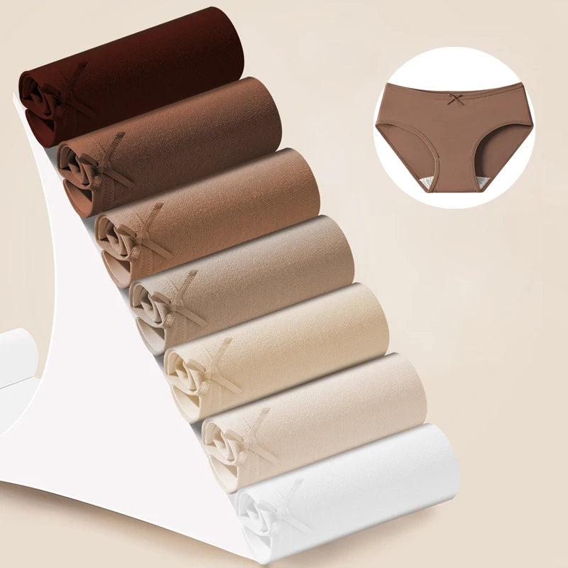 Lot de 7 Culottes en Coton Doux - Couleurs Nude