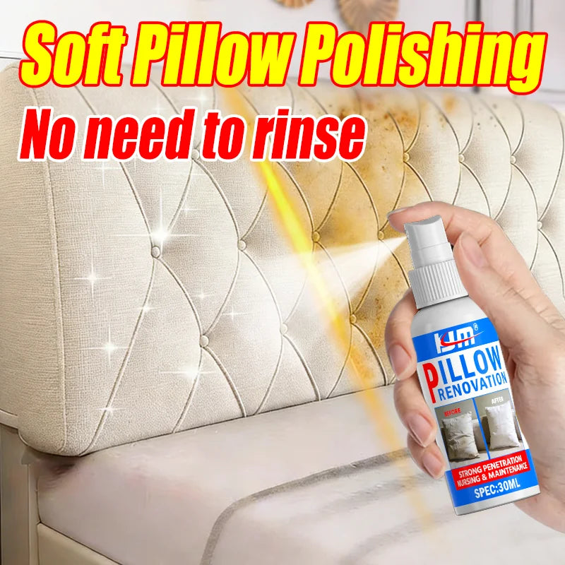 Spray Détachant Sans Rinçage 30 ml – Nettoyant Blanchissant Anti-Jaunissement pour Matelas, Oreillers, Canapés et Textiles + Éponge OFFERTE