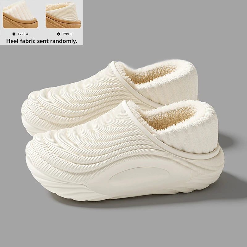 Pantoufles Fourrées Femme & Homme en EVA – Chaudes, Imperméables & Antidérapantes – Semelle Épaisse pour l’Hiver