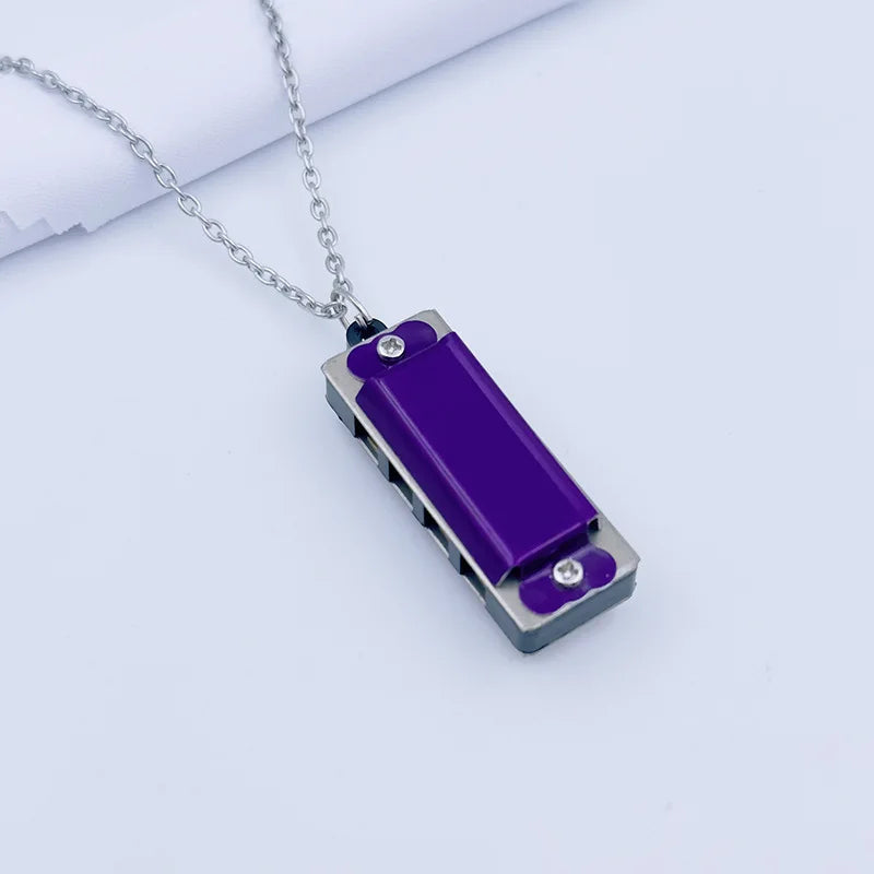 Collier Mini Harmonica à 4 trous et 8 tons - Idée Cadeau