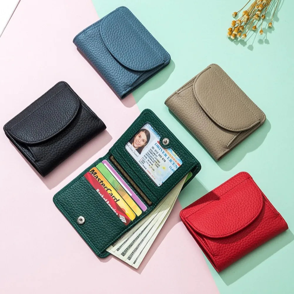 Portefeuille Mini RFID en Cuir Véritable pour Femmes — Ultra-fin, Pratique et Élégant