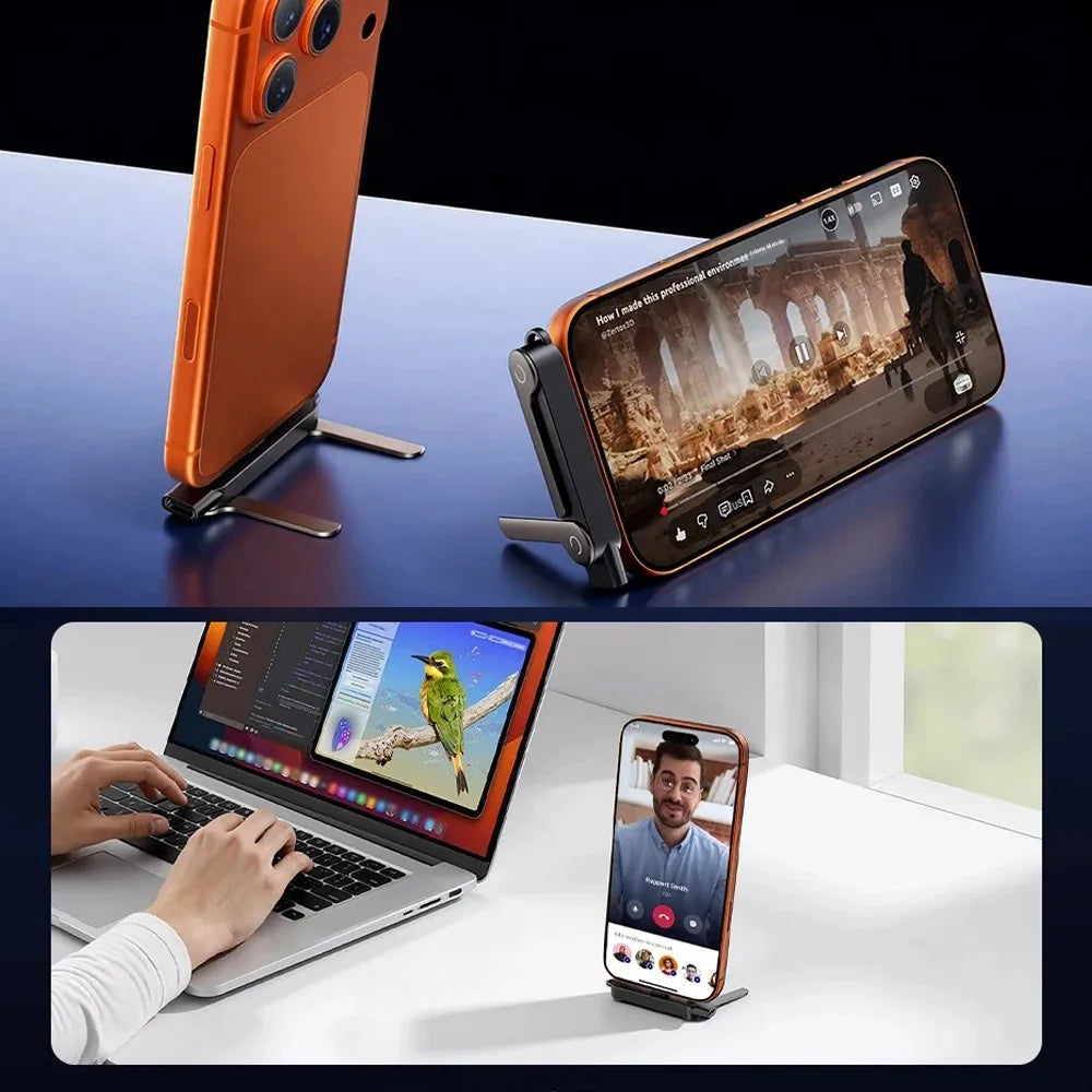 Câble USB-C Plat 240W Charge Rapide – Support Téléphone Invisible et Pliable