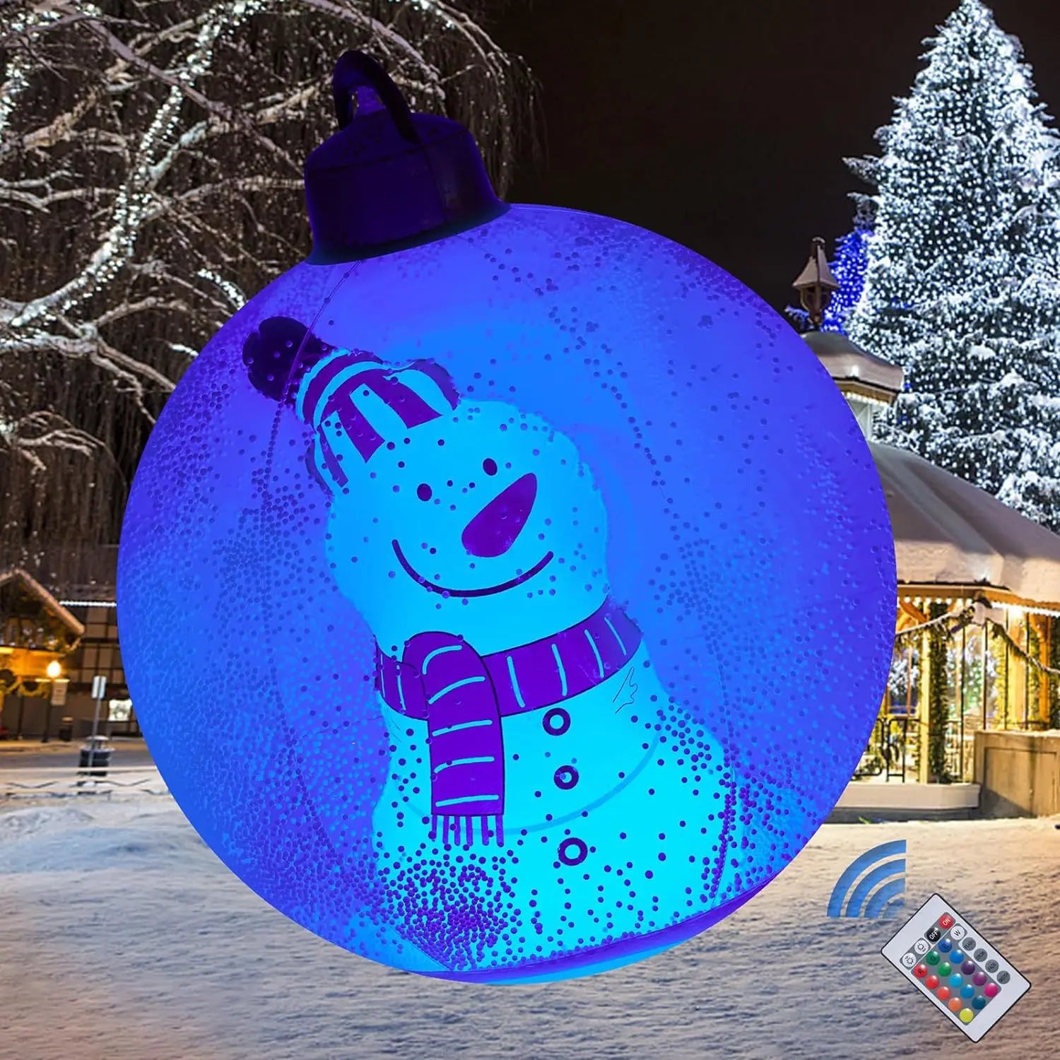 Boule de Noël Gonflable Géante 60cm à LED - 16 Couleurs & 4 Modes
