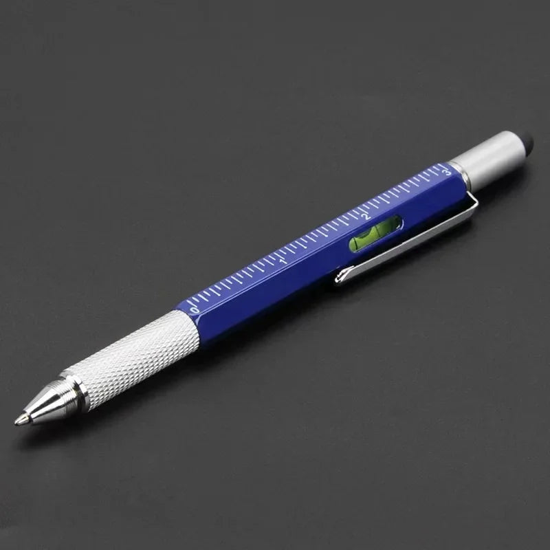Stylo Multifonction 7-en-1 – Stylet Tactile, Tournevis, Règle, Niveau à Bulle & Stylo à Bille Rechargeable
