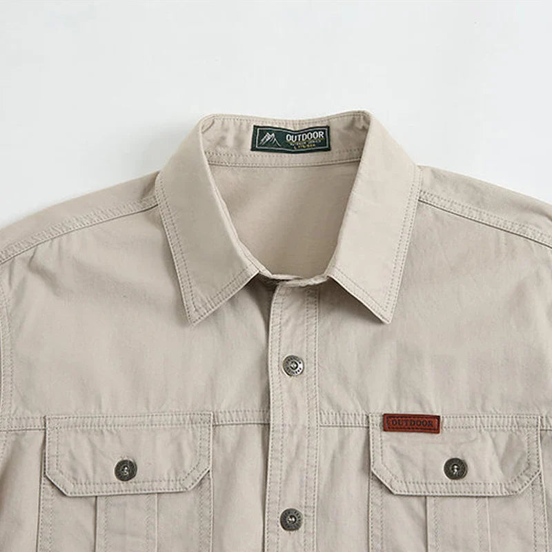 Chemise Style Armée 100% Coton - Printemps/Automne