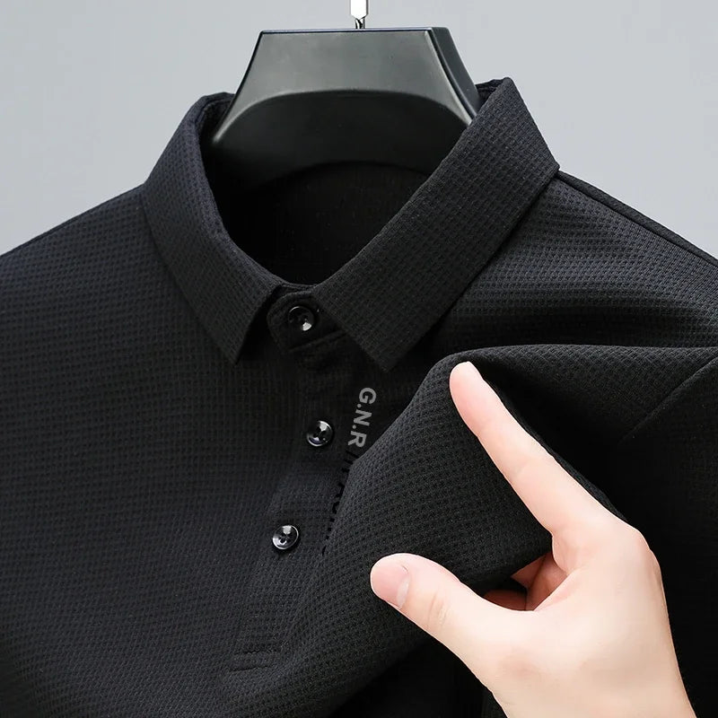 Polo Homme Gaufré Confort - Manches Longues