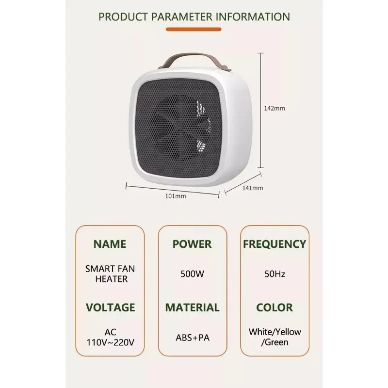 Mini Chauffage Électrique Portable 500w Silencieux - Faible Consommation