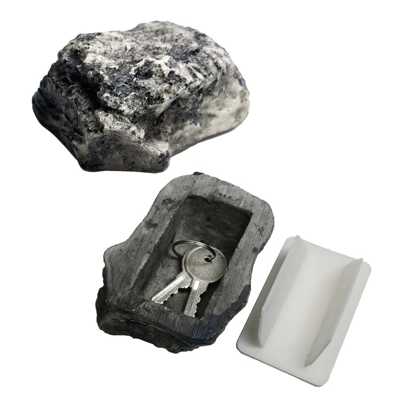 Cachette réaliste pour clés en forme de pierre