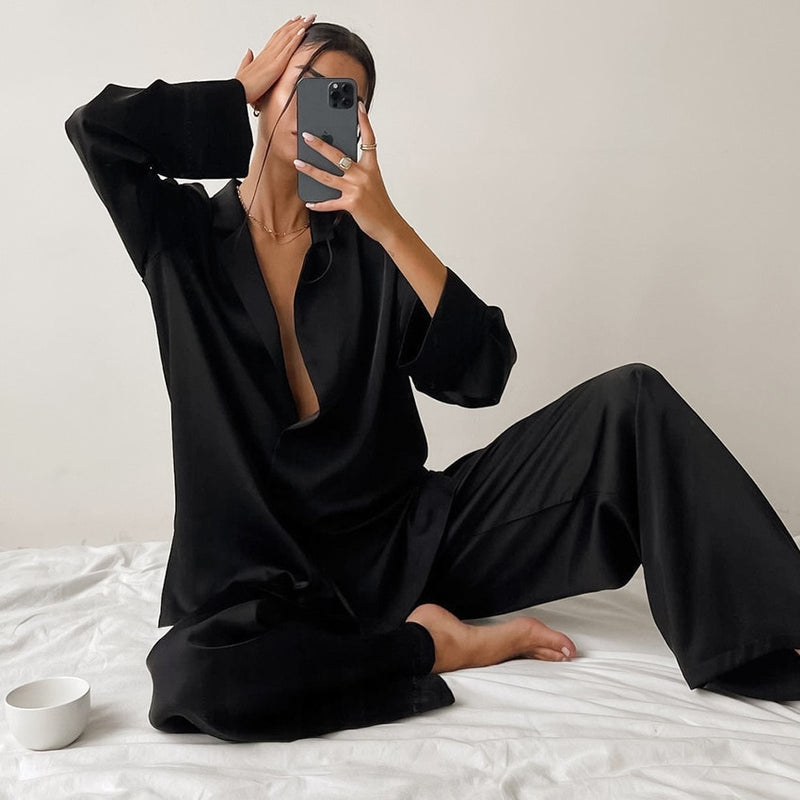 Pyjama Oversize confortable - effet satin
