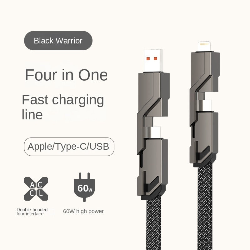 Cable USB 4 en 1 en métal - Charge rapide