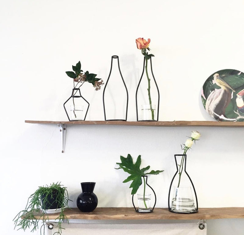 Vases minimaliste à fleurs en fer