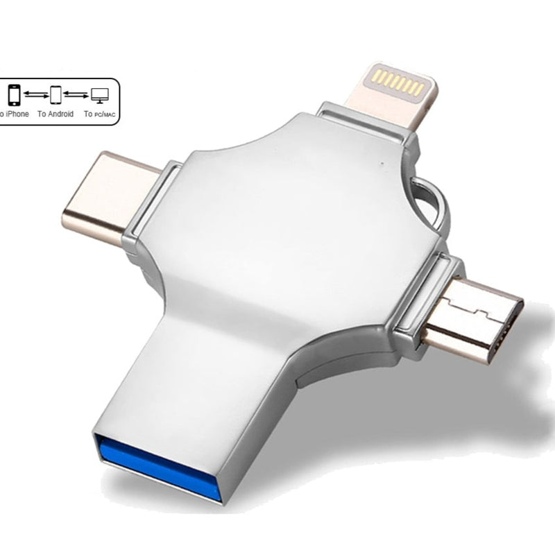 Clé USB 4 EN 1 64GB - PC, Téléphone, Tablette