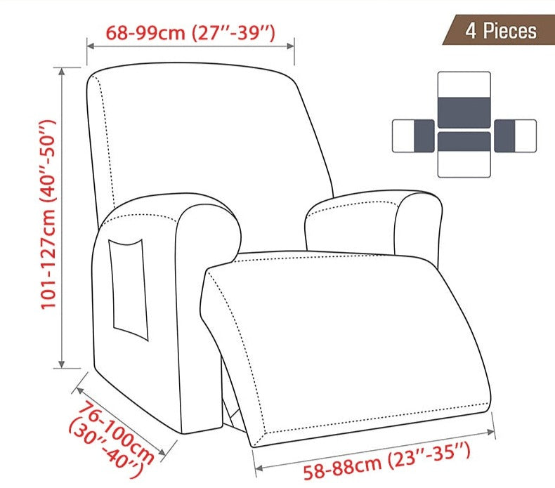 Housse de fauteuil avec poches intégrées