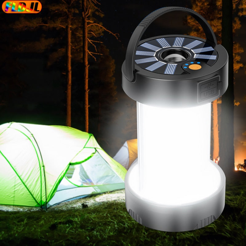 Lampe de camping rechargeable solaire magnétique multifonctionnelle