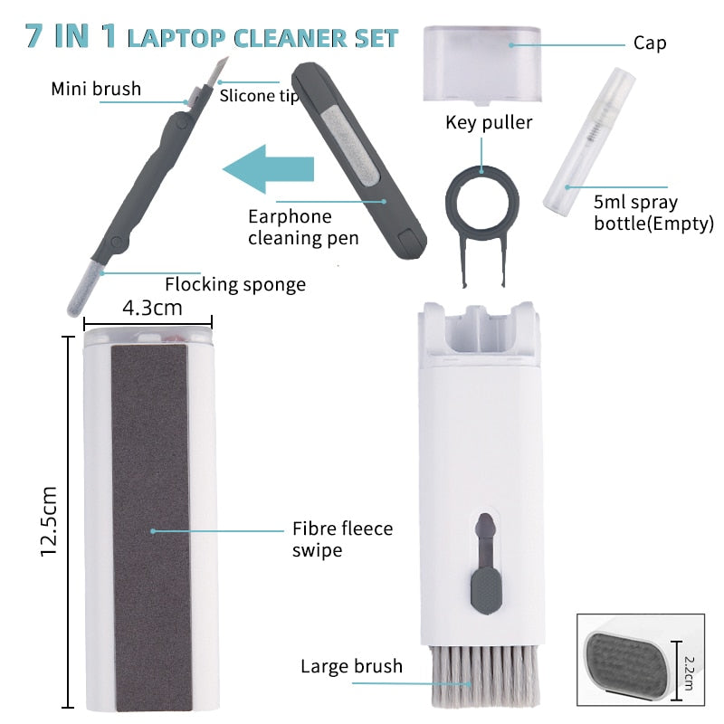 Kit de nettoyage 7 en 1 pour appareils électroniques