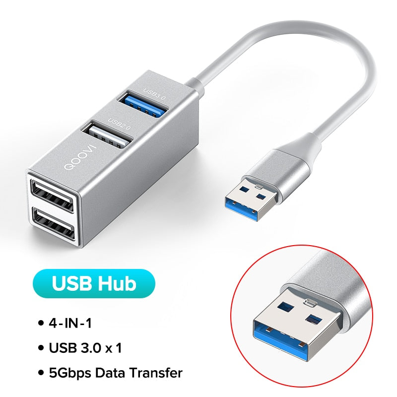 Hub USB Type C 4 en 1 - USB 3.0 Transfert rapide
