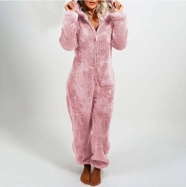 Pyjama combinaison polaire, moelleux & chaud - Femme