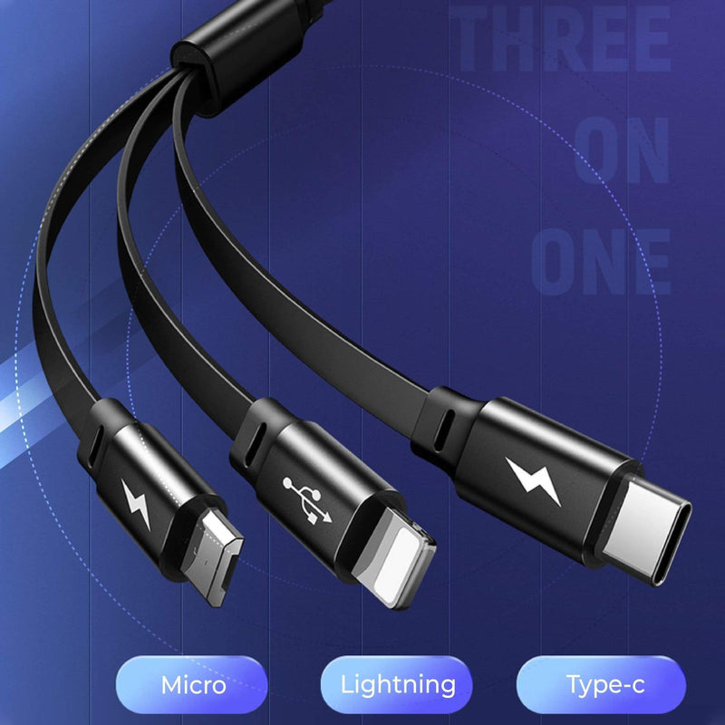 Câble USB rétractable 3 en 1 - 1 câble acheté = 1 OFFERT